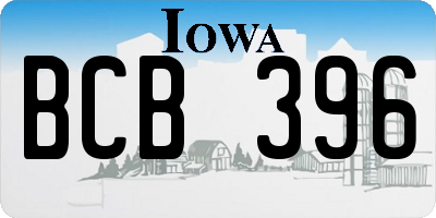 IA license plate BCB396