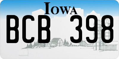 IA license plate BCB398