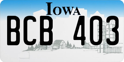 IA license plate BCB403