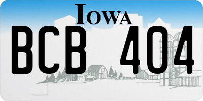 IA license plate BCB404