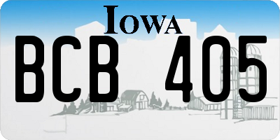 IA license plate BCB405