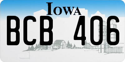 IA license plate BCB406