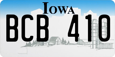 IA license plate BCB410