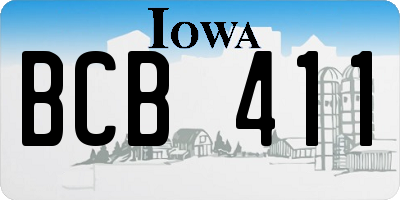 IA license plate BCB411
