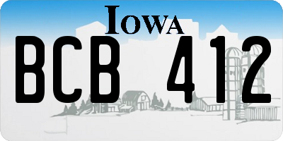 IA license plate BCB412