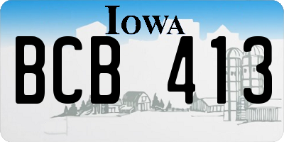 IA license plate BCB413