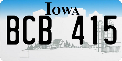 IA license plate BCB415