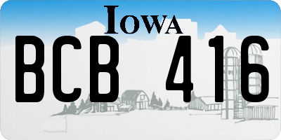 IA license plate BCB416