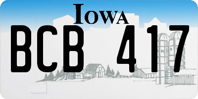 IA license plate BCB417