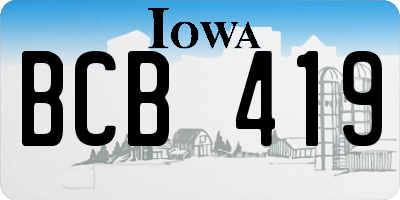 IA license plate BCB419