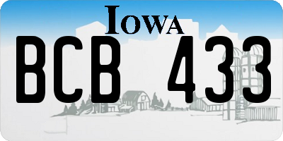 IA license plate BCB433