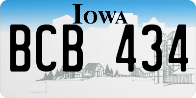 IA license plate BCB434