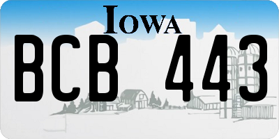 IA license plate BCB443