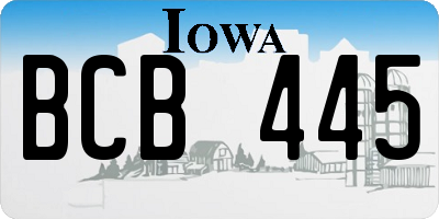 IA license plate BCB445