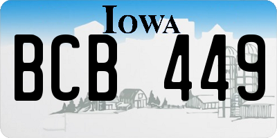 IA license plate BCB449