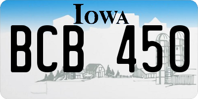 IA license plate BCB450