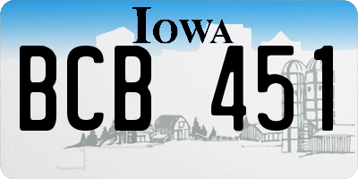 IA license plate BCB451