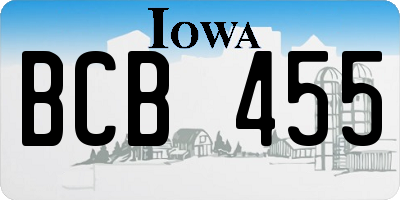 IA license plate BCB455