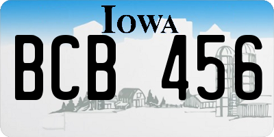 IA license plate BCB456
