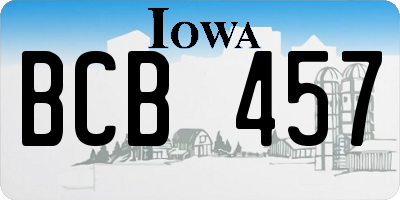 IA license plate BCB457