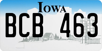 IA license plate BCB463