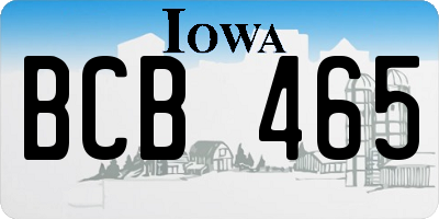 IA license plate BCB465
