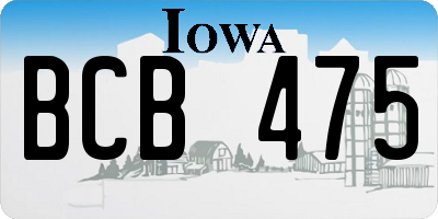 IA license plate BCB475
