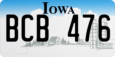 IA license plate BCB476