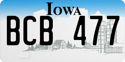 IA license plate BCB477