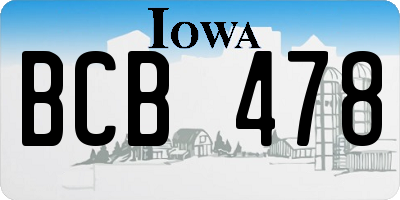 IA license plate BCB478
