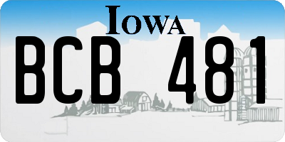 IA license plate BCB481