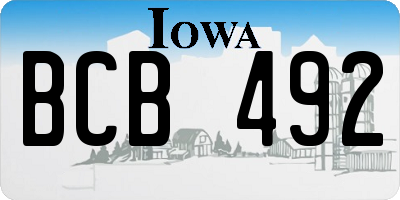 IA license plate BCB492