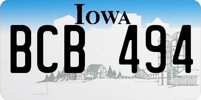 IA license plate BCB494