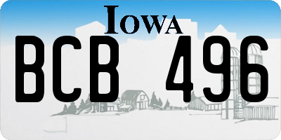 IA license plate BCB496