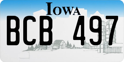 IA license plate BCB497