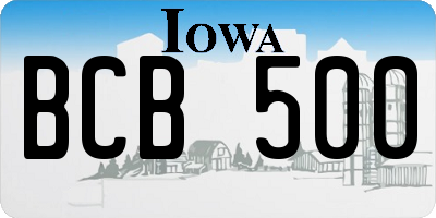 IA license plate BCB500