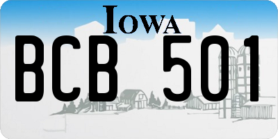 IA license plate BCB501