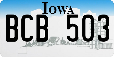 IA license plate BCB503