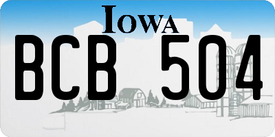 IA license plate BCB504