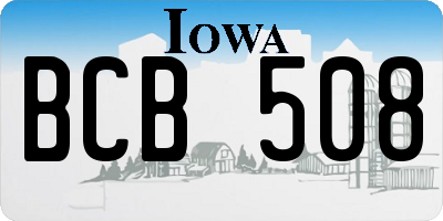 IA license plate BCB508
