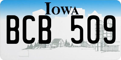IA license plate BCB509