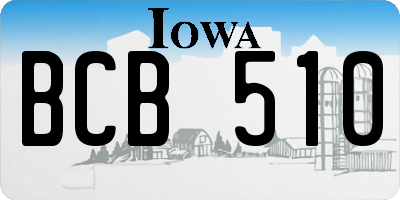 IA license plate BCB510