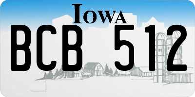 IA license plate BCB512