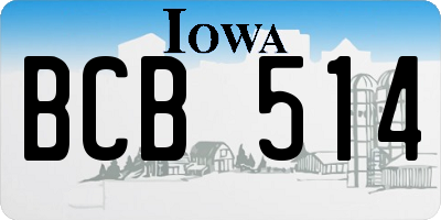 IA license plate BCB514