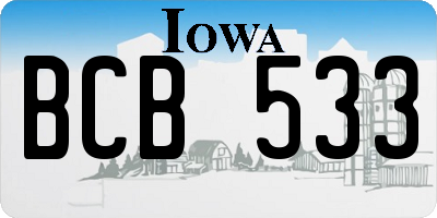 IA license plate BCB533