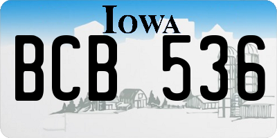 IA license plate BCB536