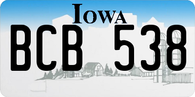 IA license plate BCB538
