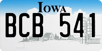 IA license plate BCB541