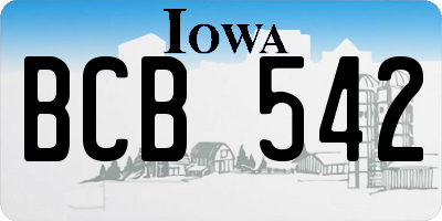 IA license plate BCB542