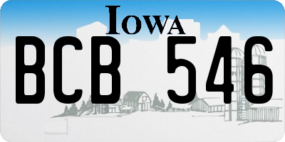 IA license plate BCB546